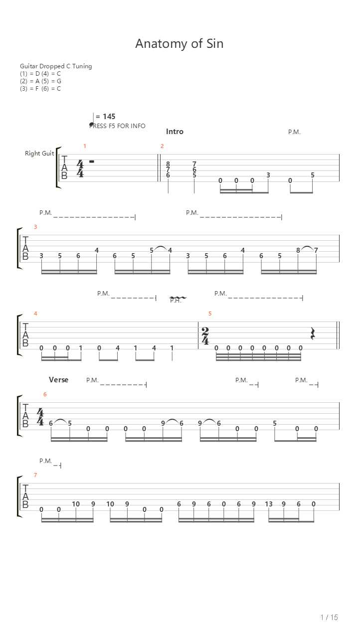 Anatomy Of Sin吉他谱