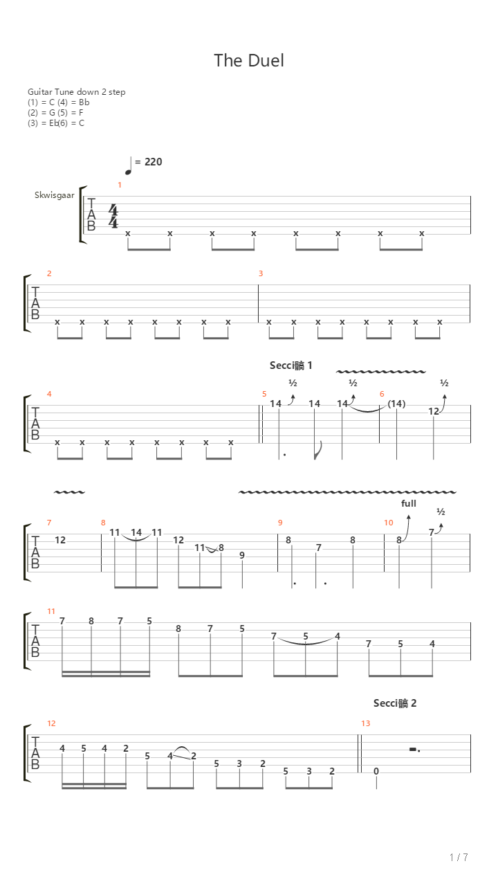 The Duel吉他谱