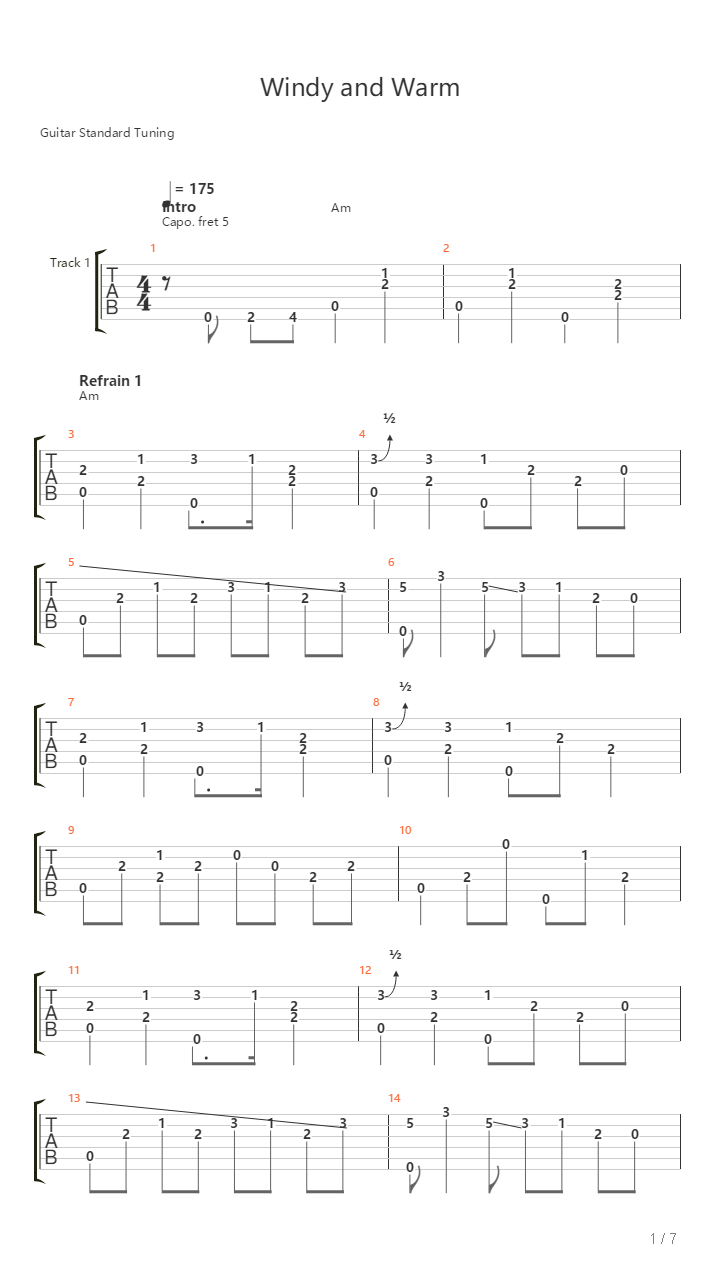 Windy And Warm吉他谱