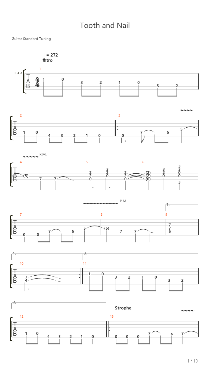 Tooth And Nail吉他谱