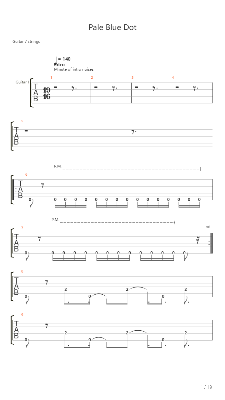 Pale Blue Dot吉他谱