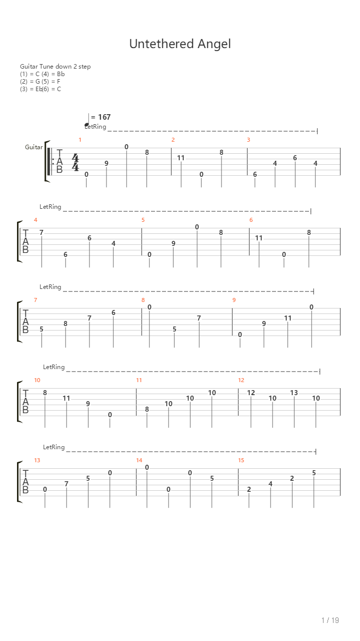 Untethered Angel吉他谱