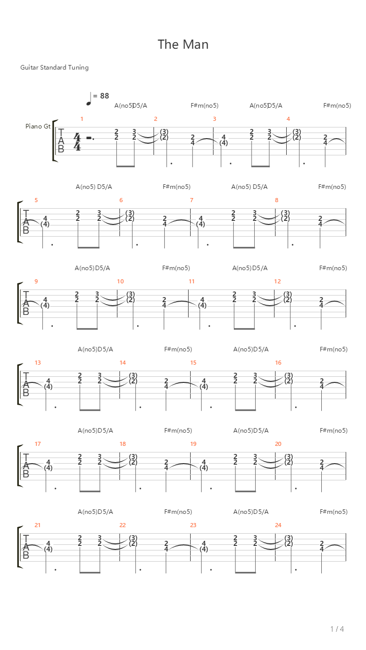 The Man吉他谱