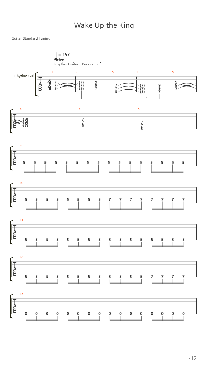 Wake Up The King吉他谱