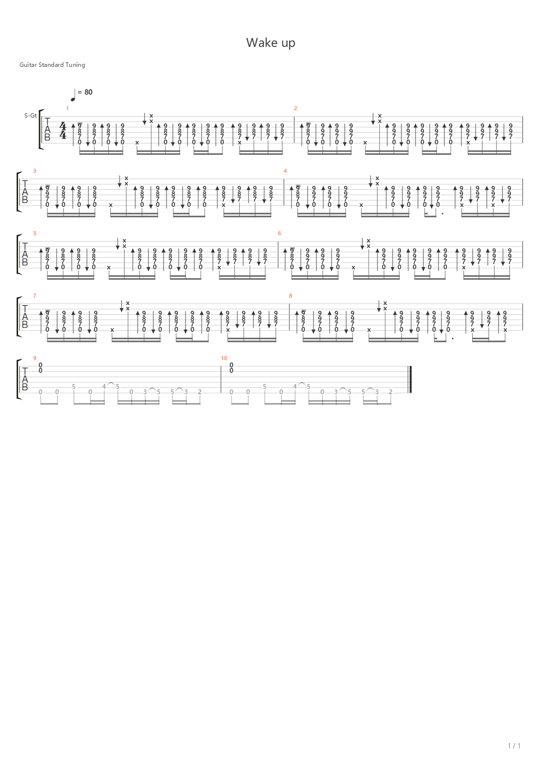Wake Up吉他谱