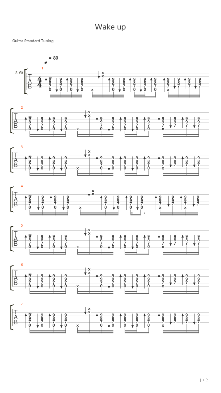 Wake Up吉他谱