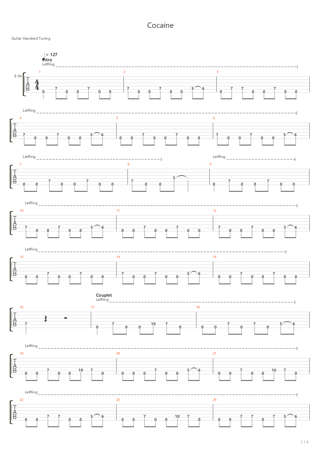 Cocaine吉他谱