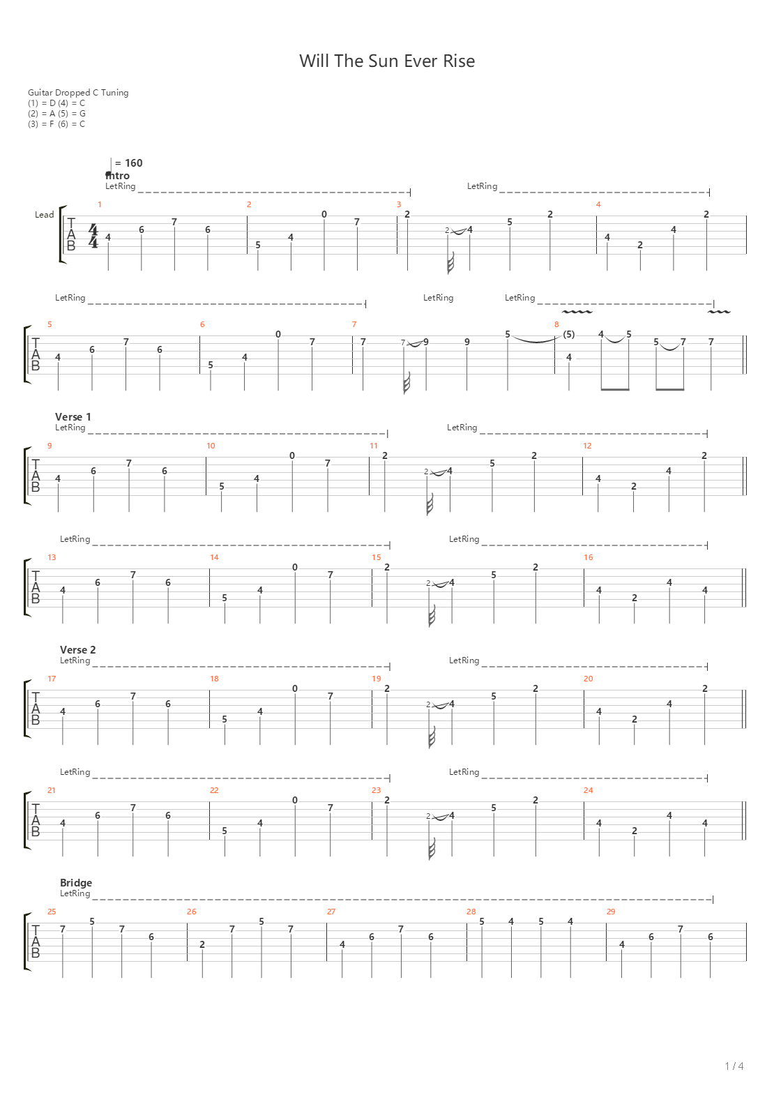 Will The Sun Ever Rise吉他谱