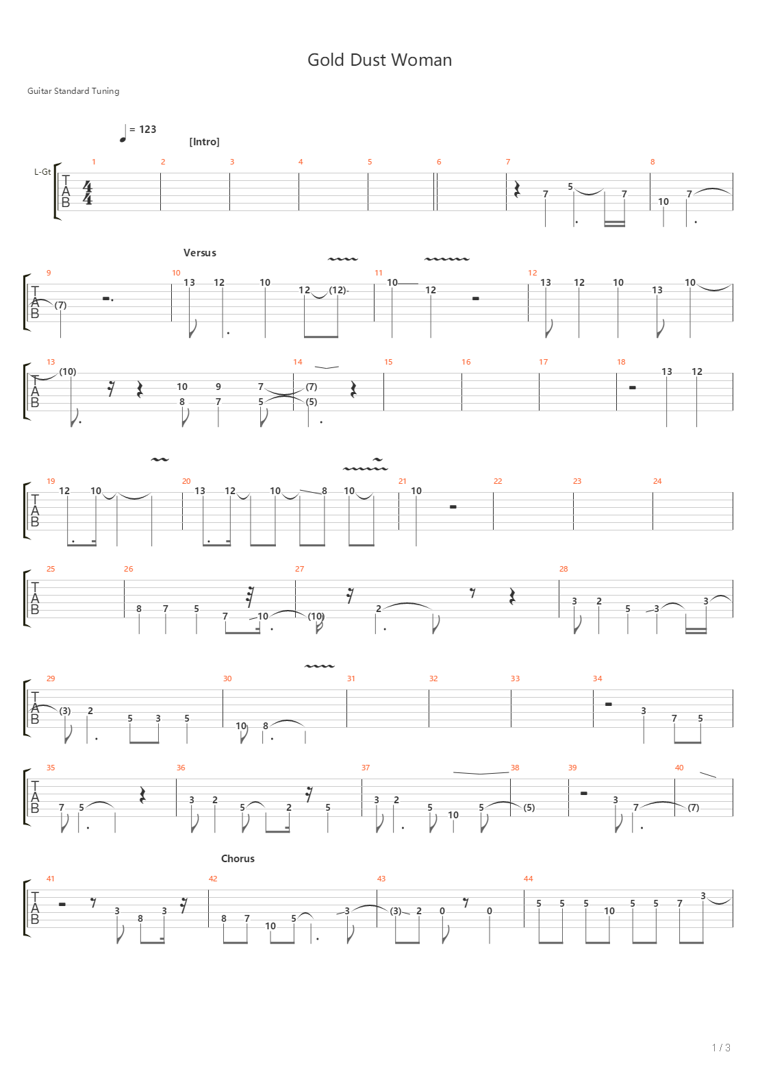 Gold Dust Woman吉他谱