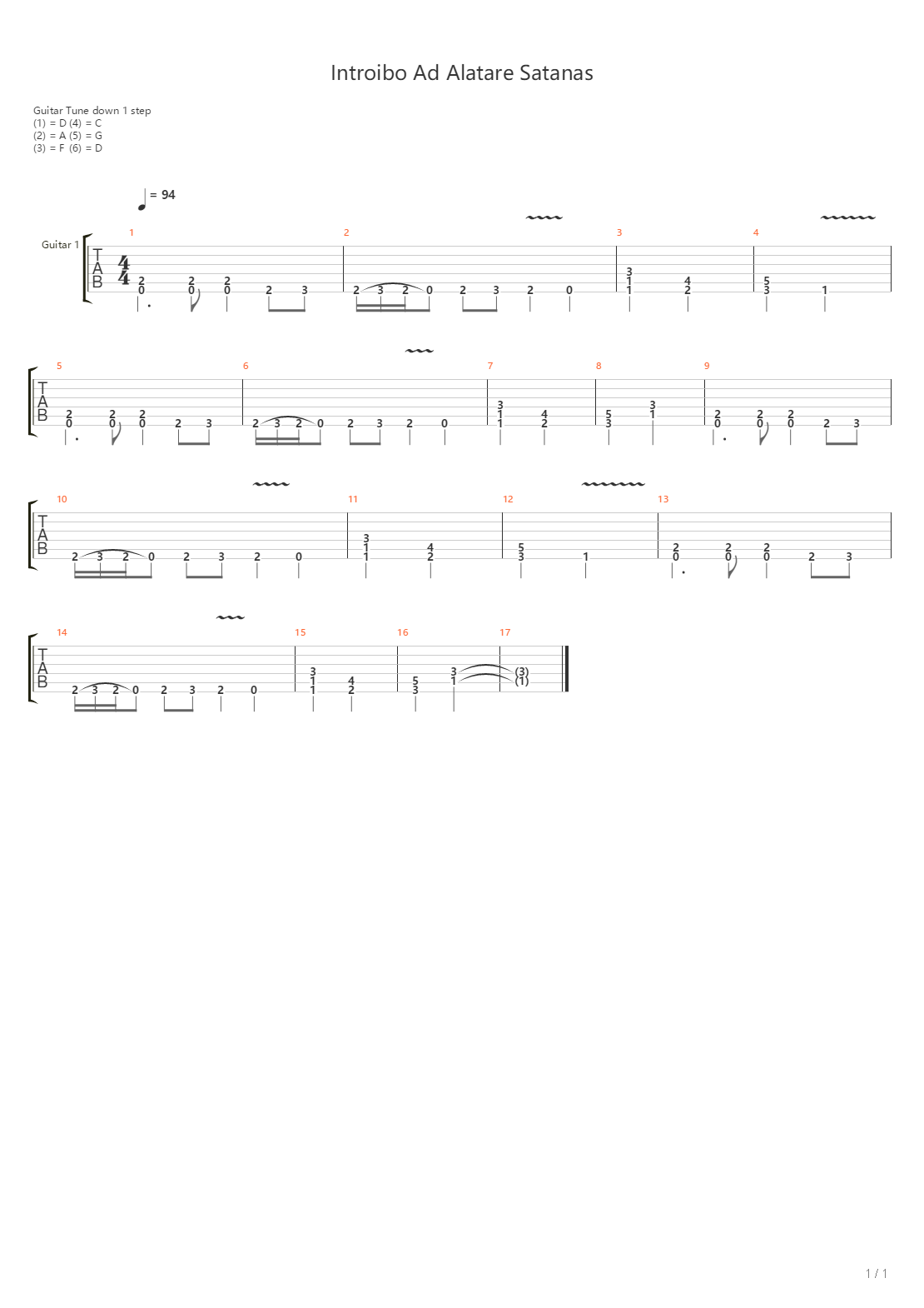 Introibo Ad Alatare Satanas吉他谱