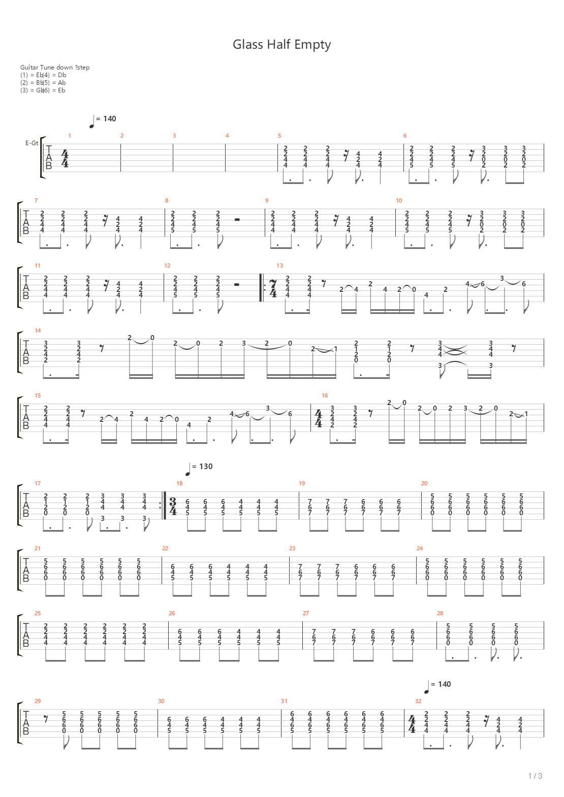 Glass Half Empty吉他谱