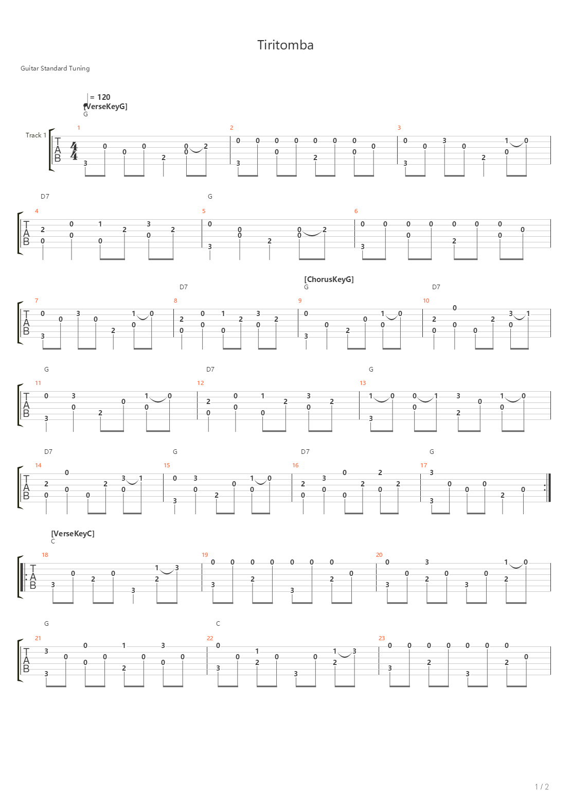 Tiritomba吉他谱