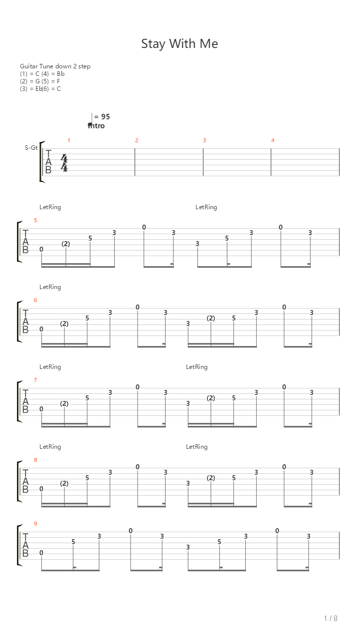 Stay With Me吉他谱