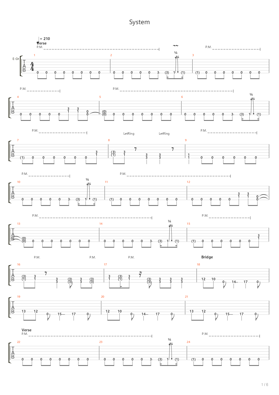 System吉他谱