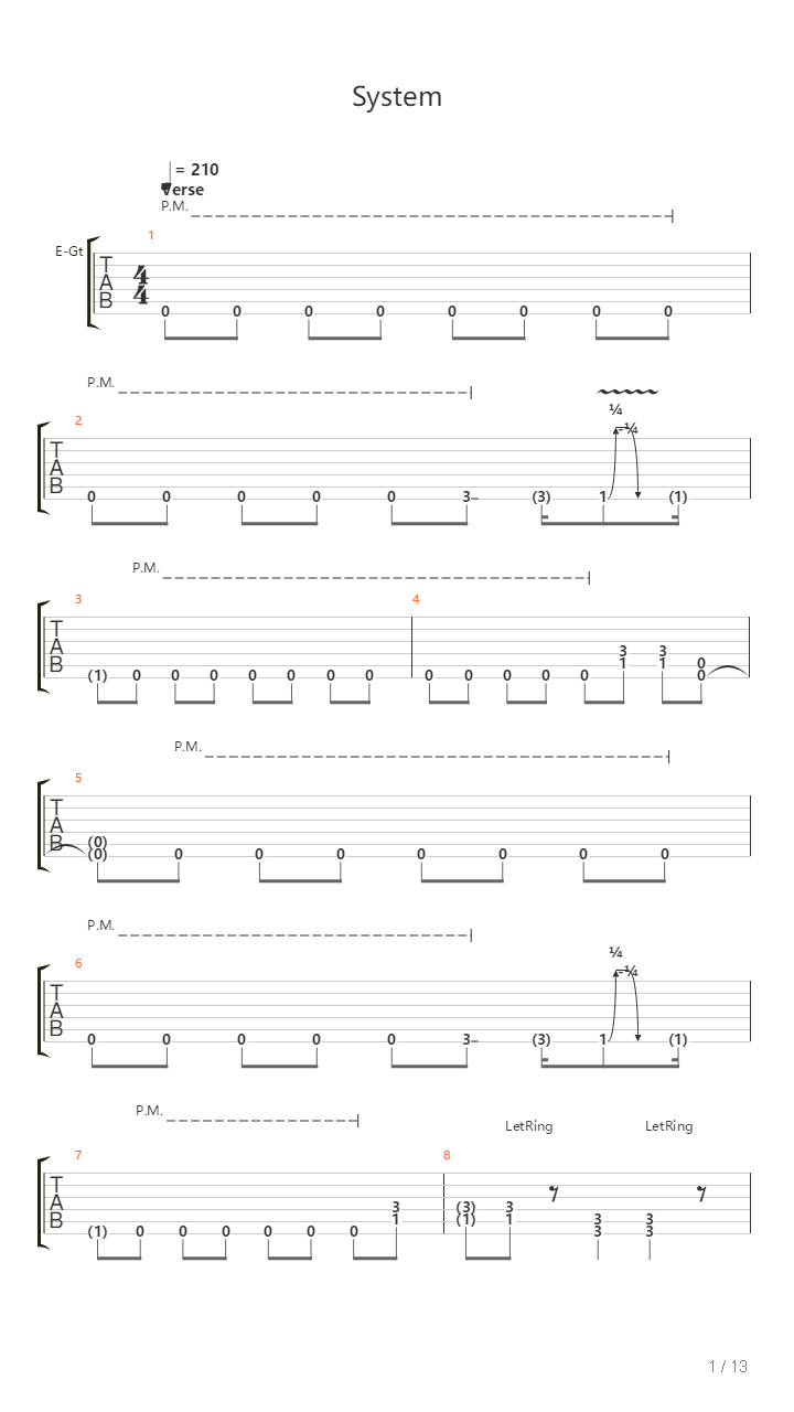 System吉他谱