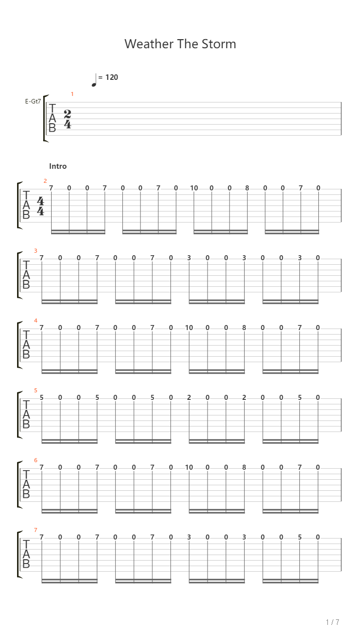 Weather The Storm吉他谱