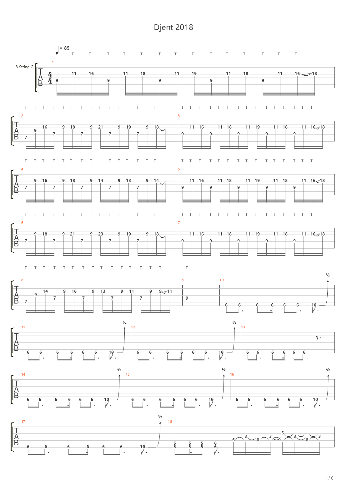 Djent 2018吉他谱