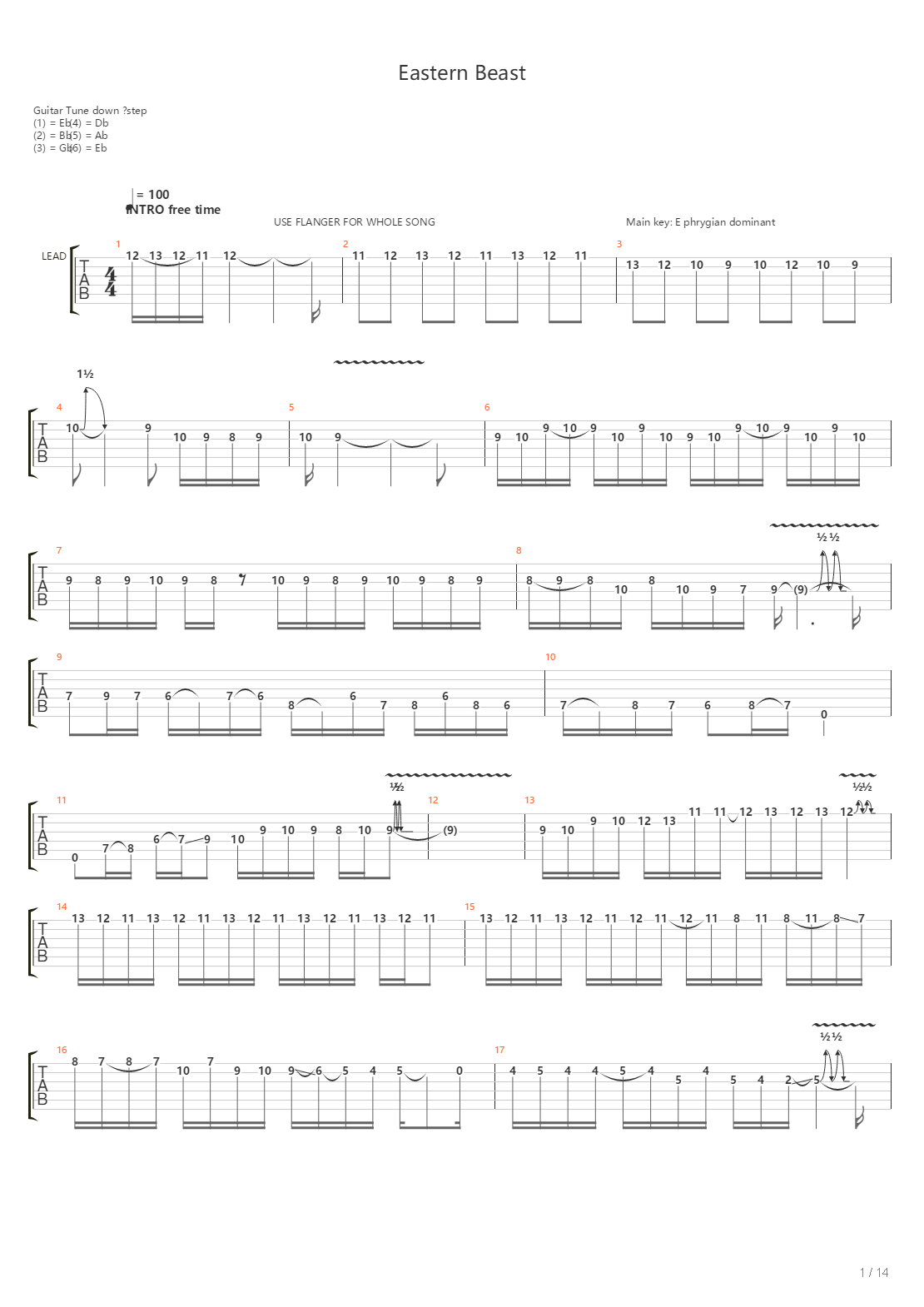 Eastern Beast吉他谱