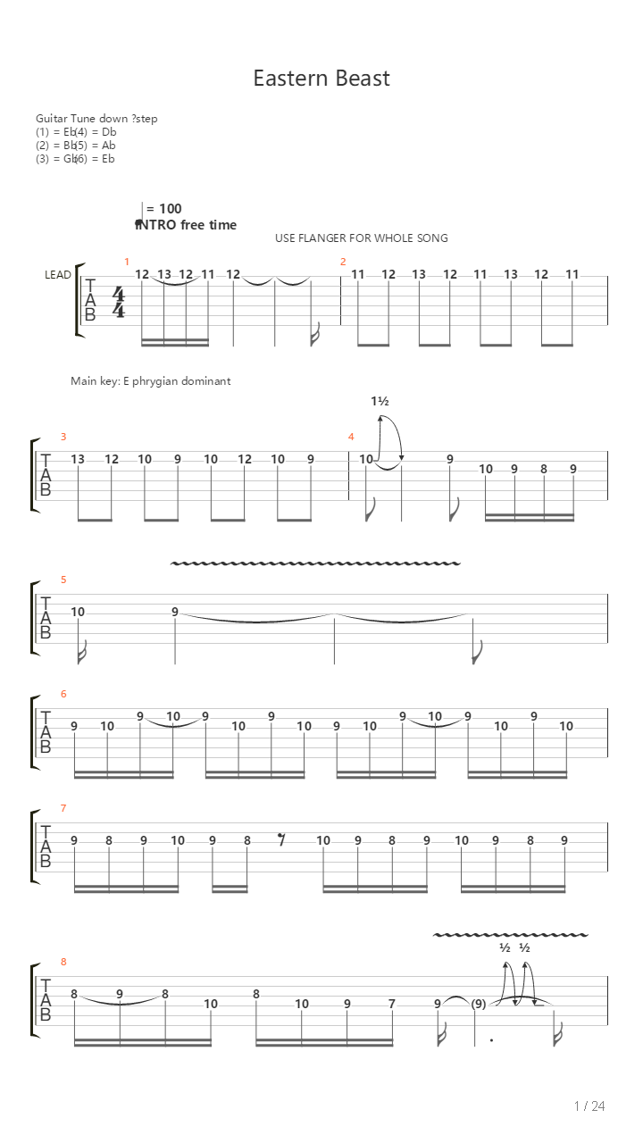 Eastern Beast吉他谱