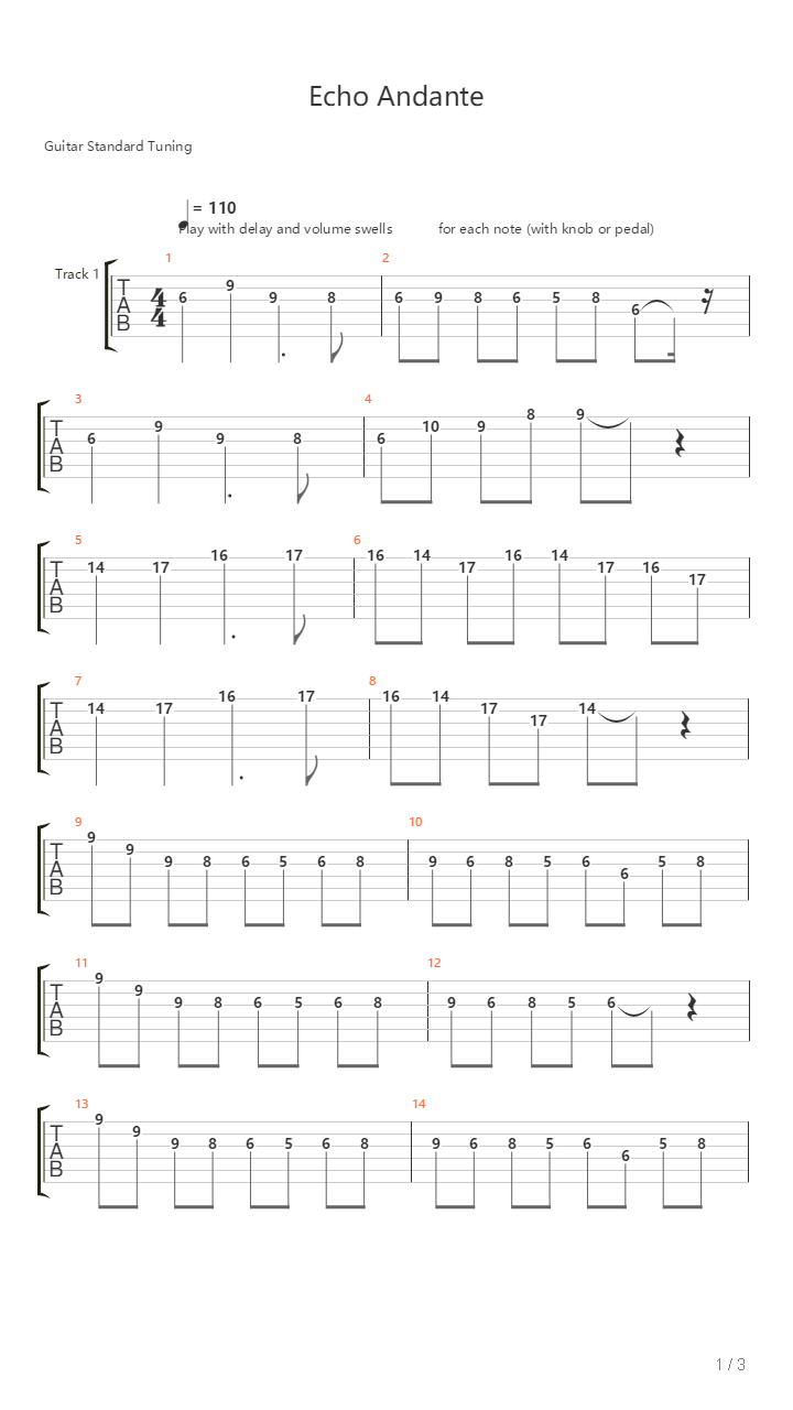 Echo Andante吉他谱