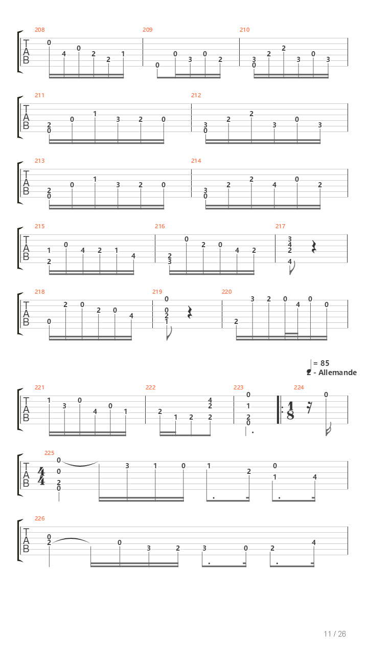 Cello Suite No 5吉他谱