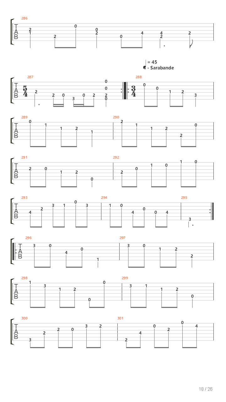 Cello Suite No 5吉他谱