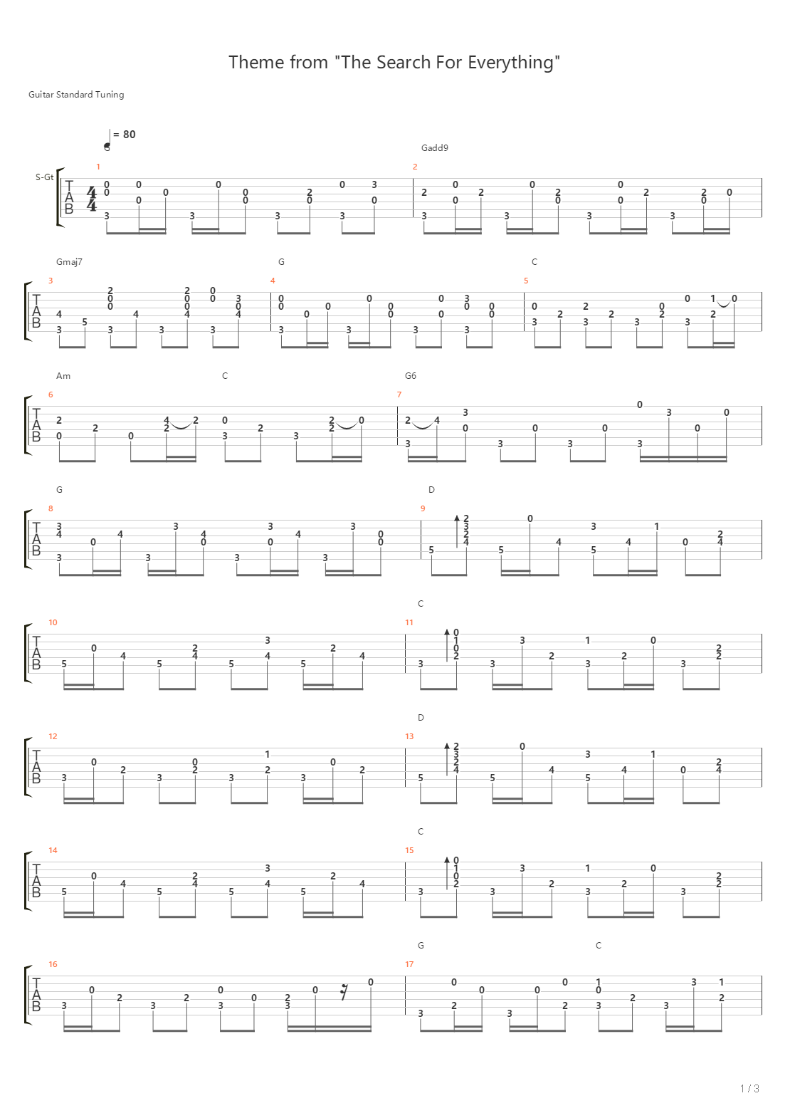 Theme From The Search For Everything吉他谱
