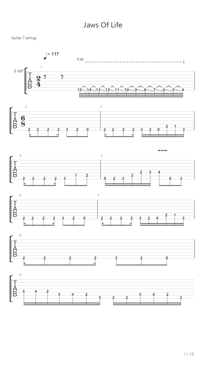 Jaws Of Life吉他谱