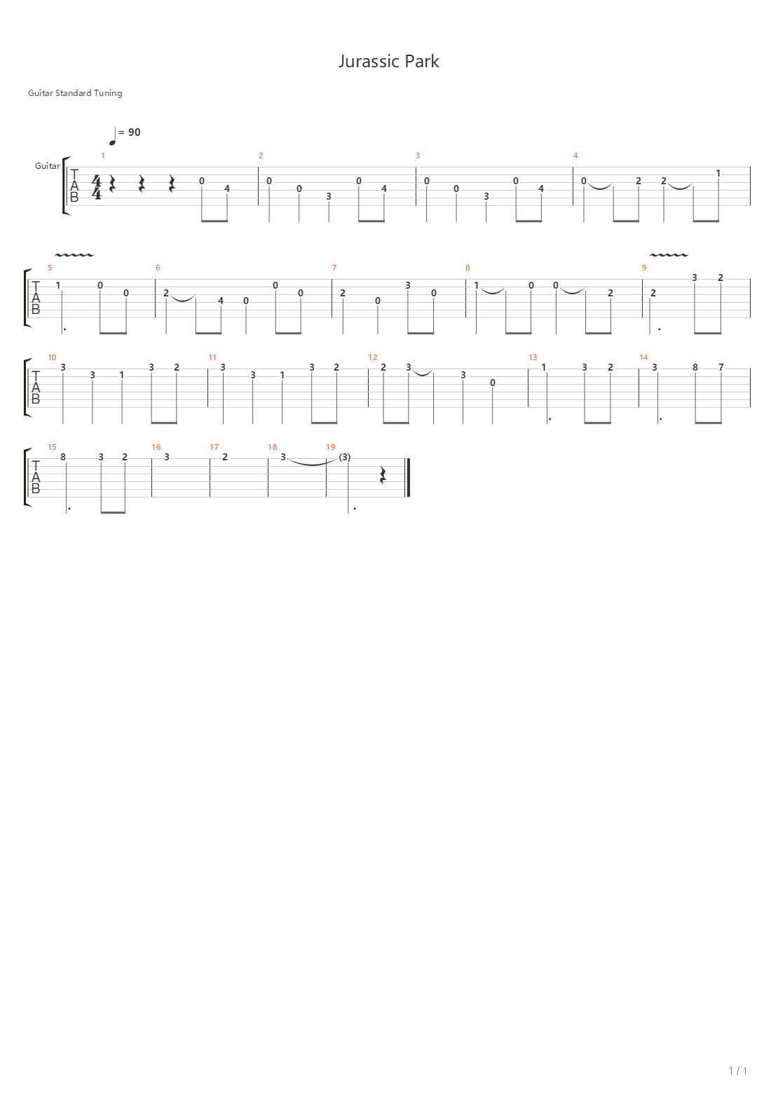Jurassic Park Theme吉他谱