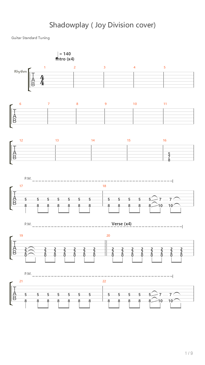 Shadowplay吉他谱