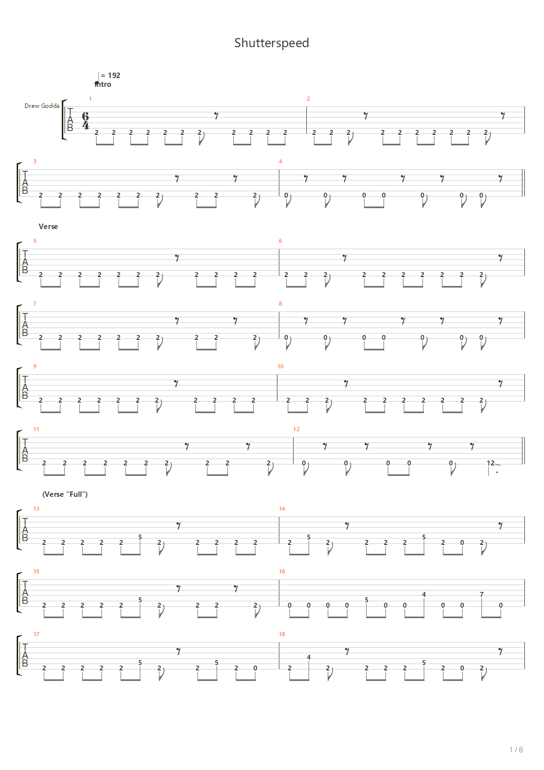 Shutterspeed吉他谱