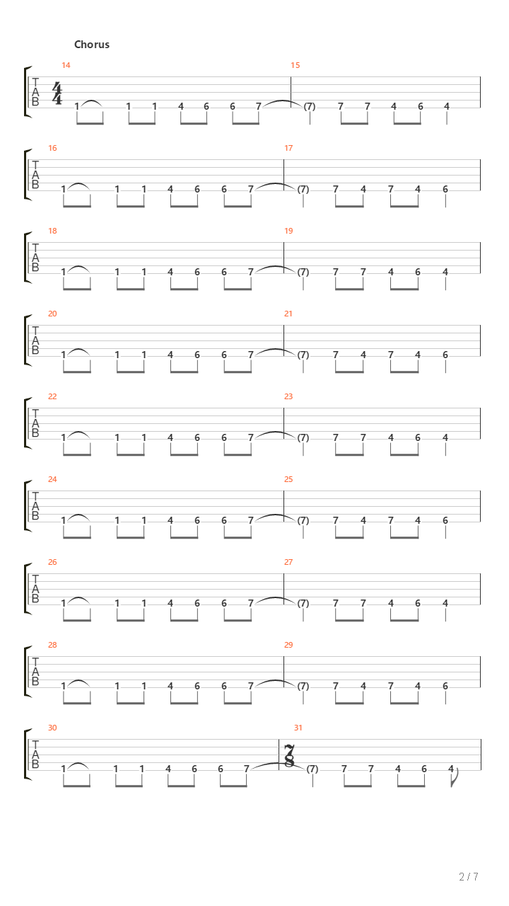 100 Degrees吉他谱