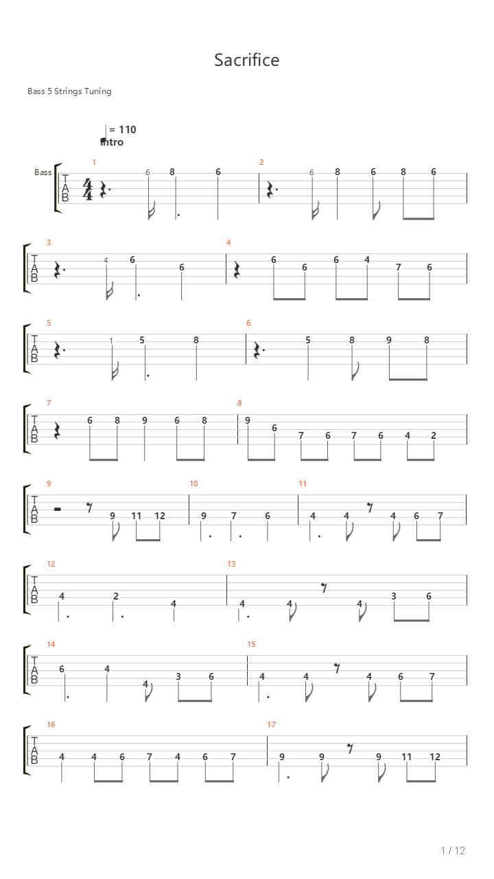Sacrifice吉他谱