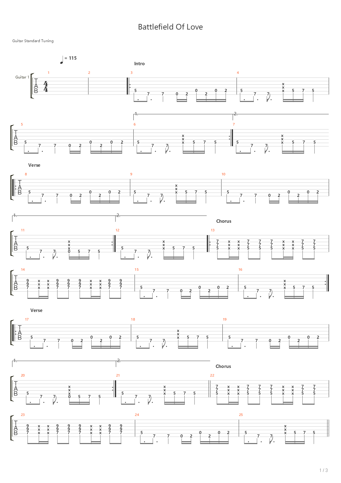 Battlefield Of Love吉他谱