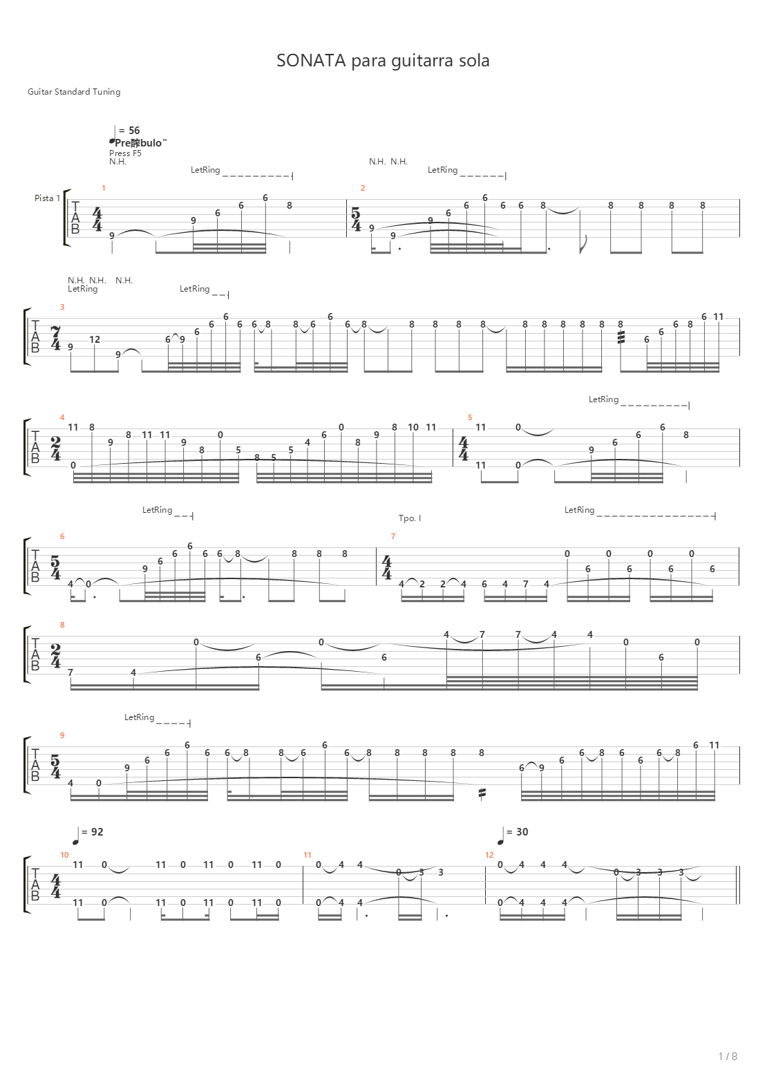 Sonata Para Guitarra Sola I Fandangos Y Boleros吉他谱