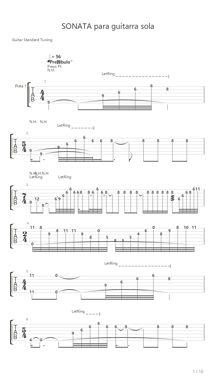 Sonata Para Guitarra Sola I Fandangos Y Boleros吉他谱