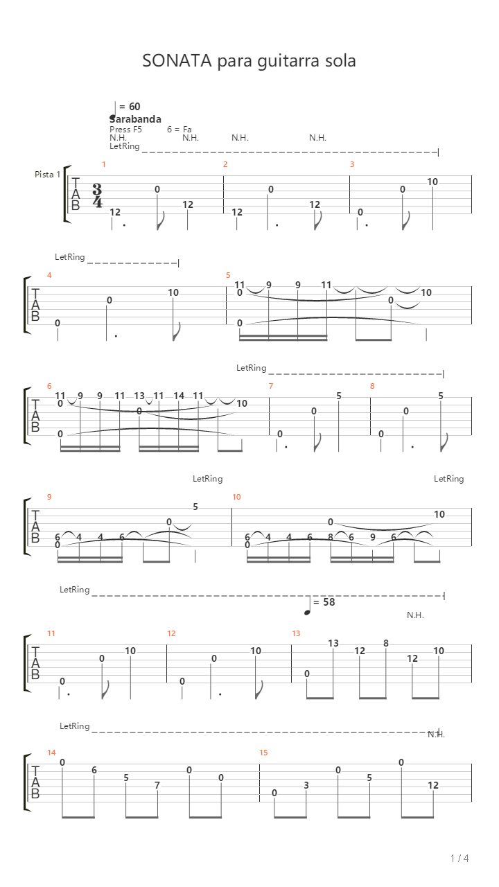 Sonata Para Guitarra Sola Ii Sarabanda De Scriabin吉他谱