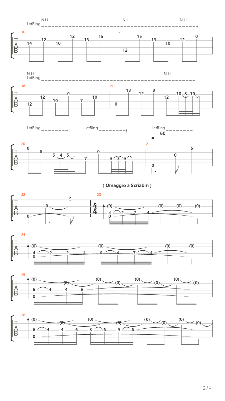 Sonata Para Guitarra Sola Ii Sarabanda De Scriabin吉他谱