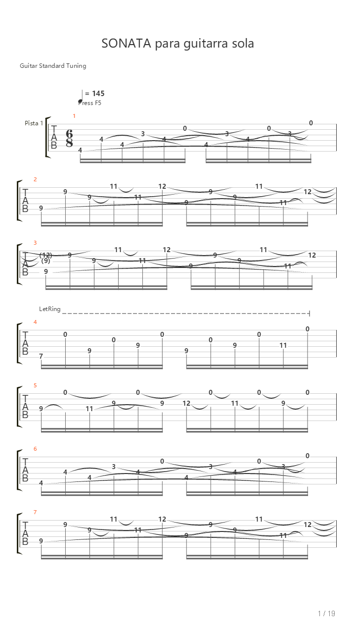 Sonata Para Guitarra Sola Iii La Toccata De Pasquini吉他谱