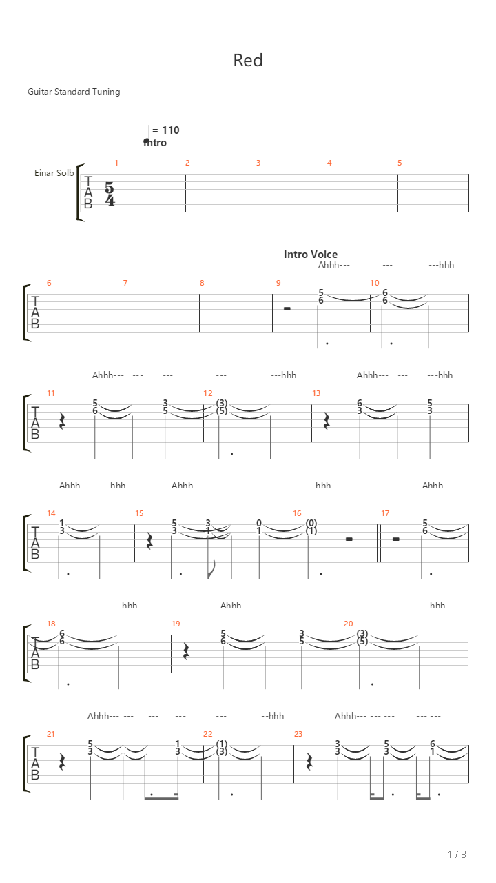 Red吉他谱