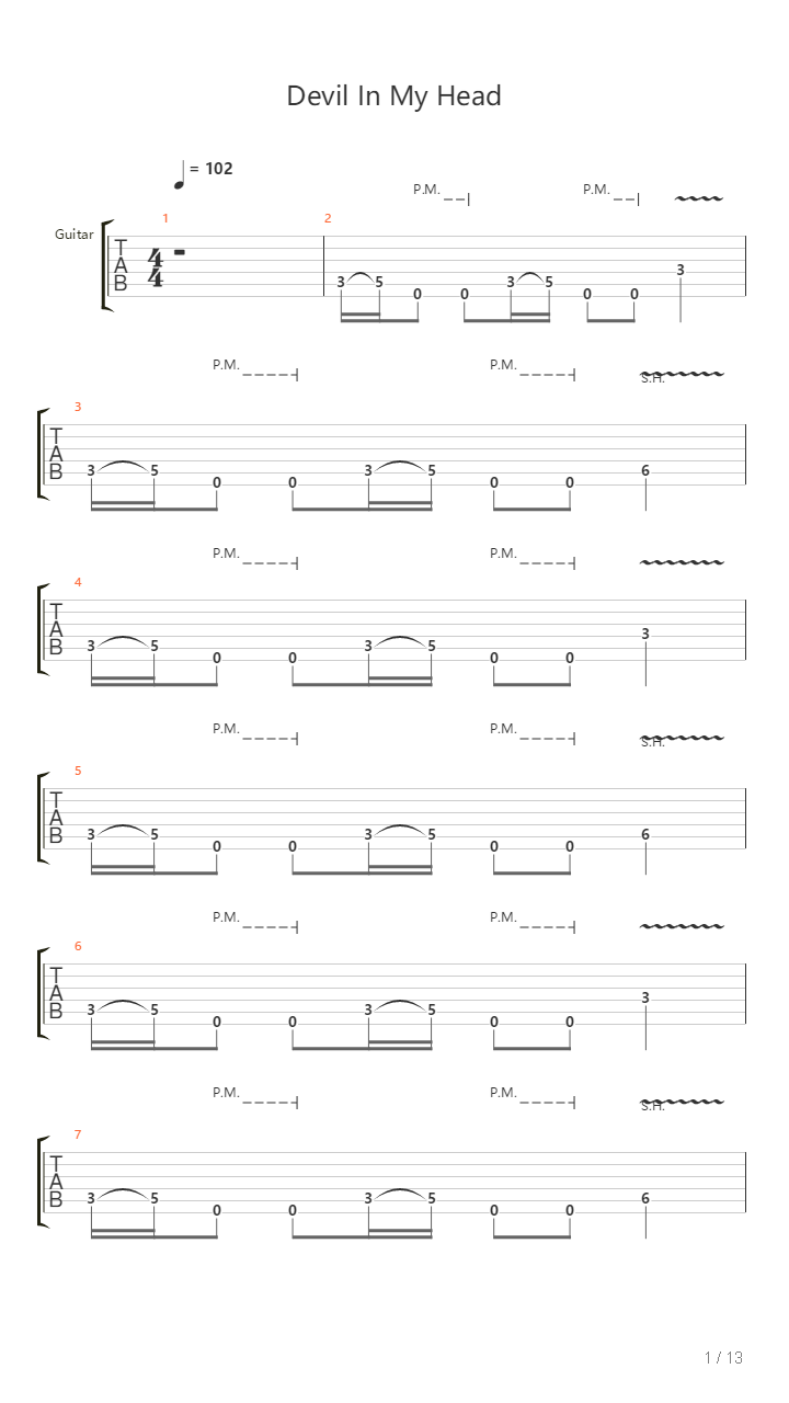 Devil In My Head吉他谱