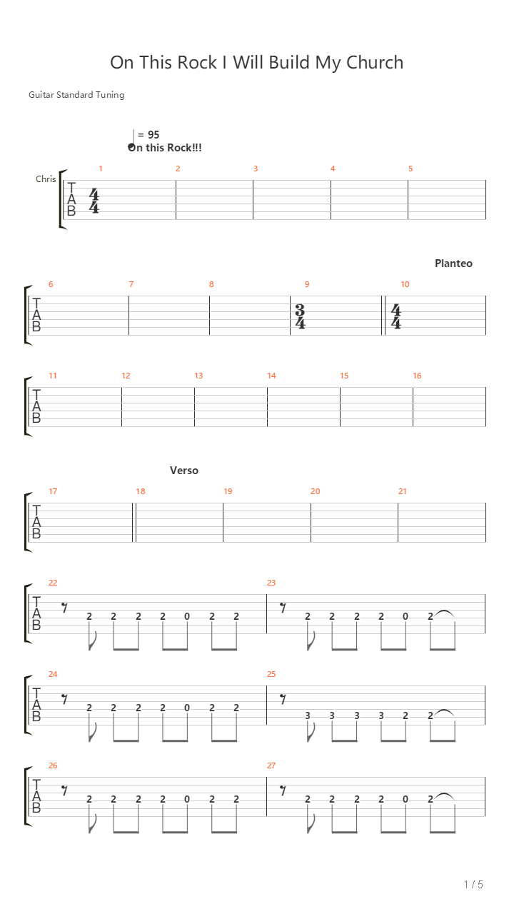 On This Rock I Will Build My Church吉他谱