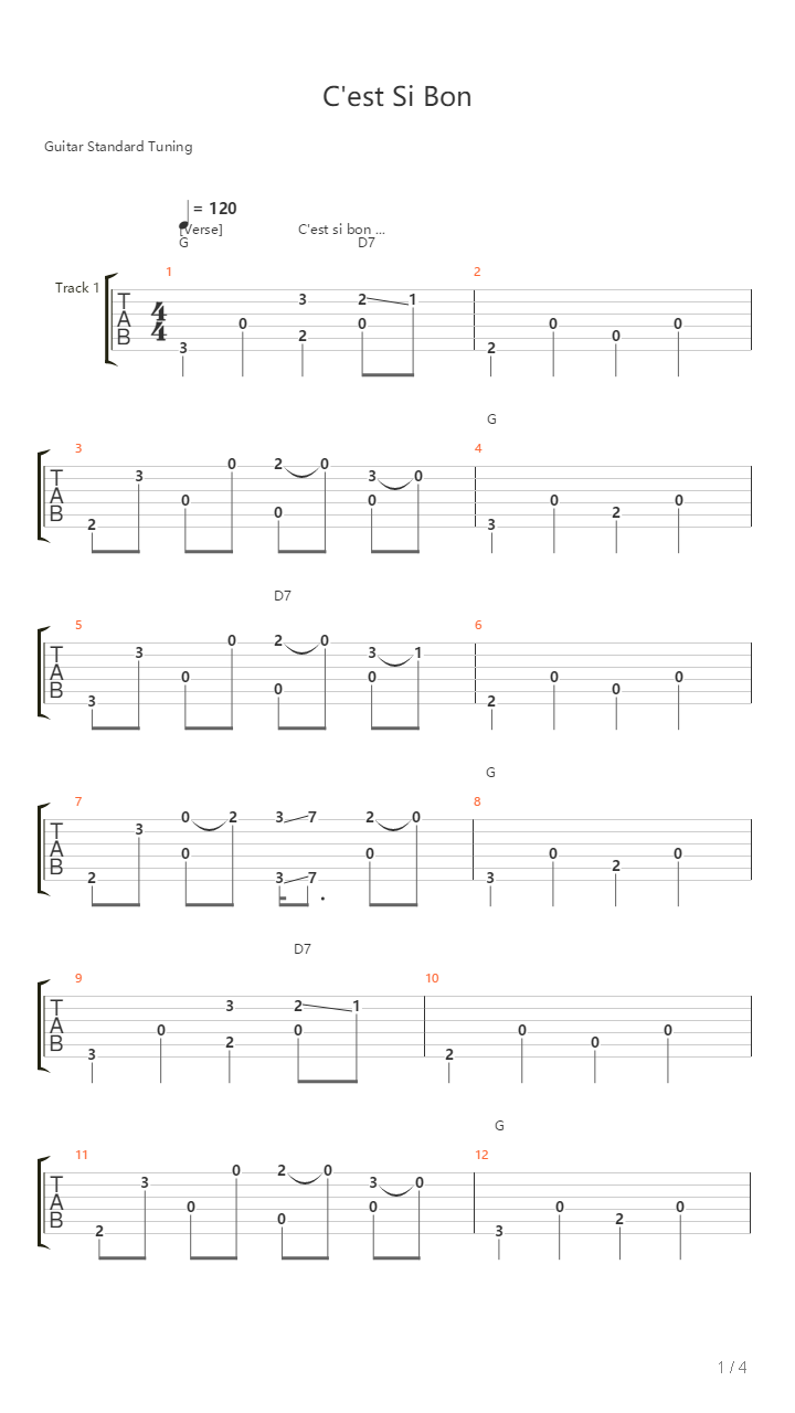 Cest Si Bon吉他谱