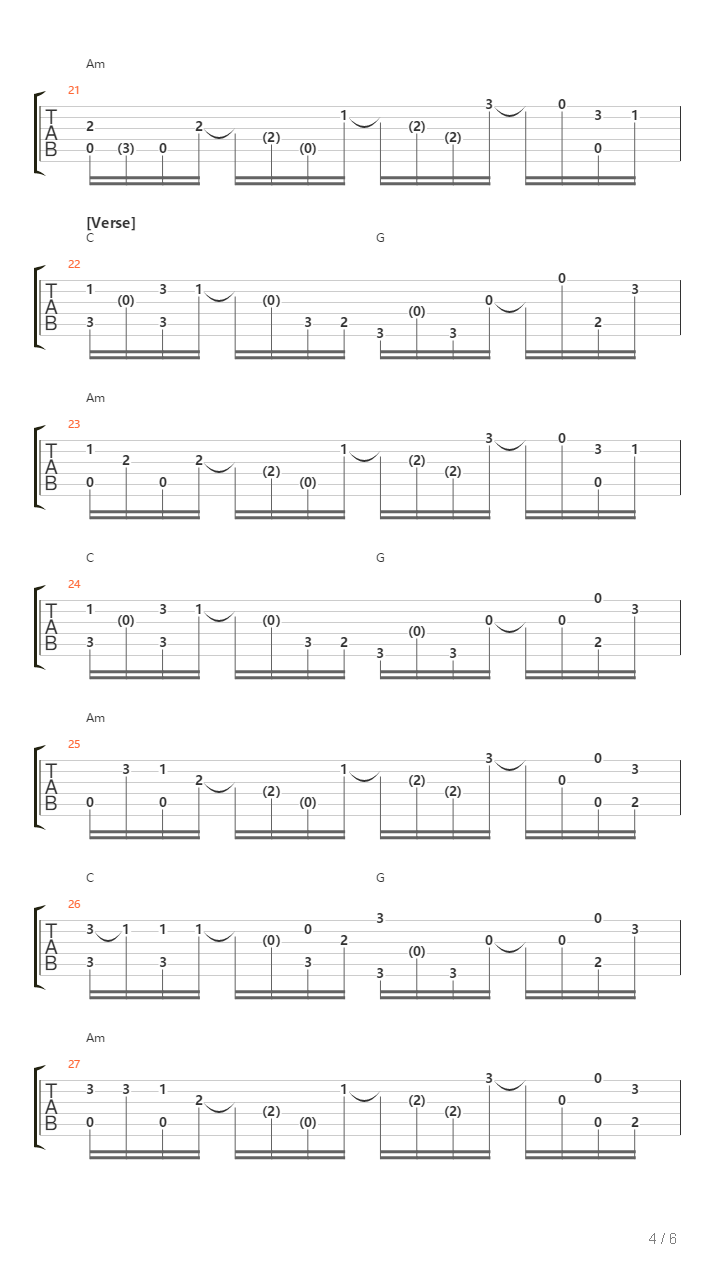 Simple Man吉他谱