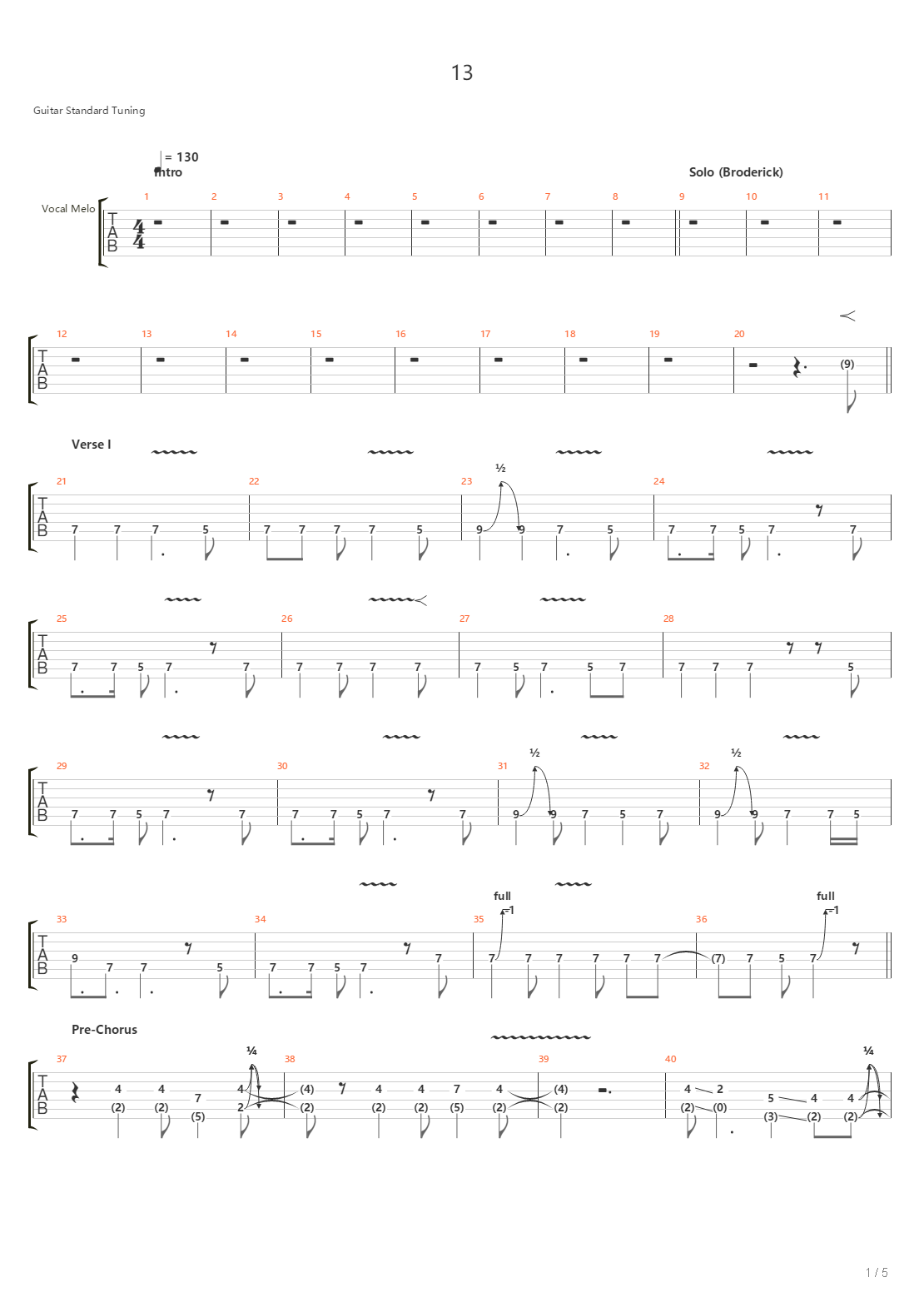 13吉他谱