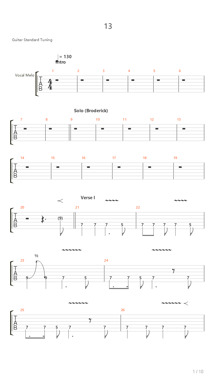 13吉他谱