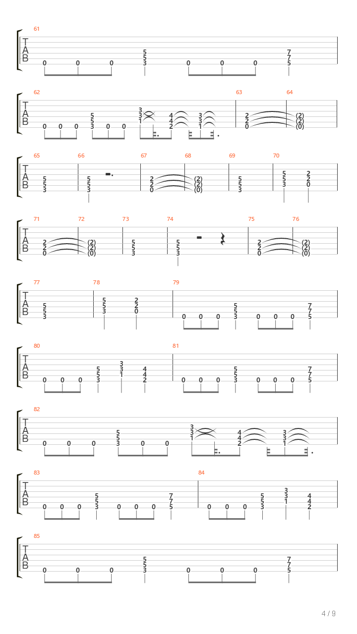 For Whom The Bell Tolls吉他谱