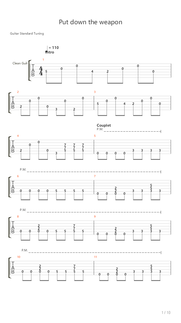 Put Down That Weapon吉他谱