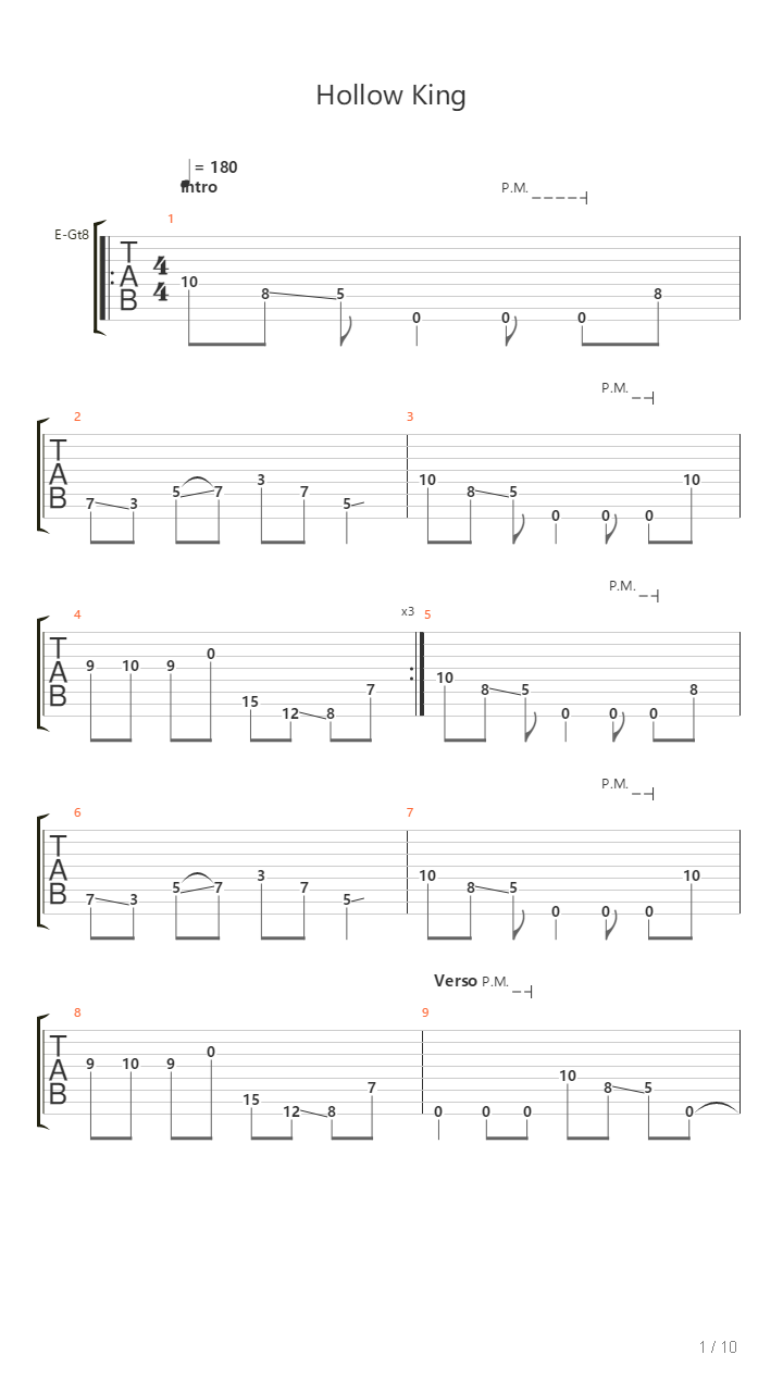 Hollow King吉他谱