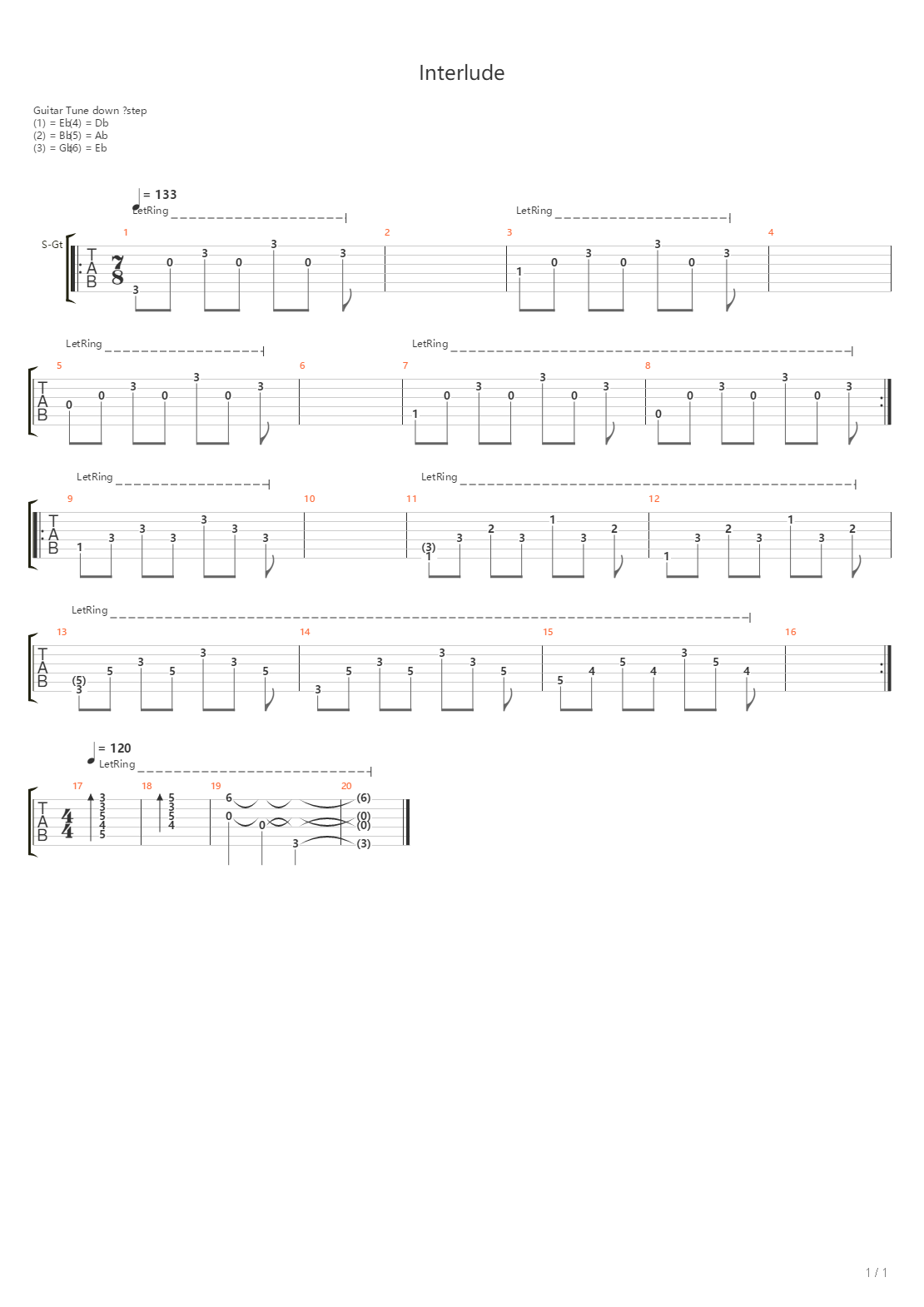 Interlude吉他谱